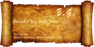 Bozóki Gábor névjegykártya