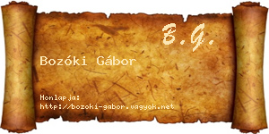 Bozóki Gábor névjegykártya