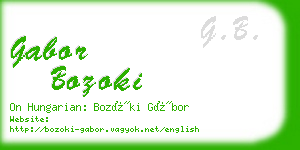 gabor bozoki business card